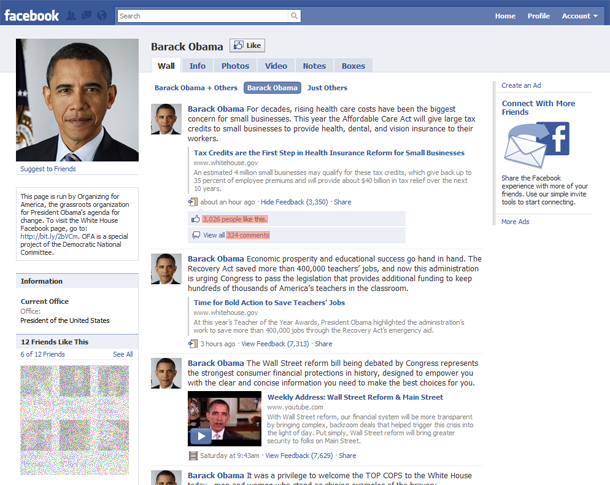 Barack Obama Facebook Page